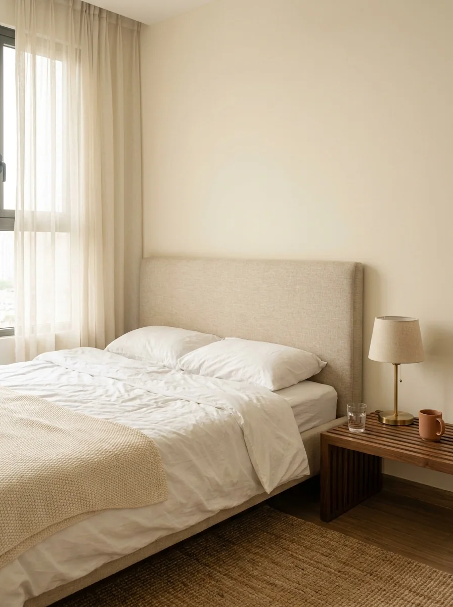 Giường ngủ CERES gỗ tự nhiên, đầu giường bọc nệm